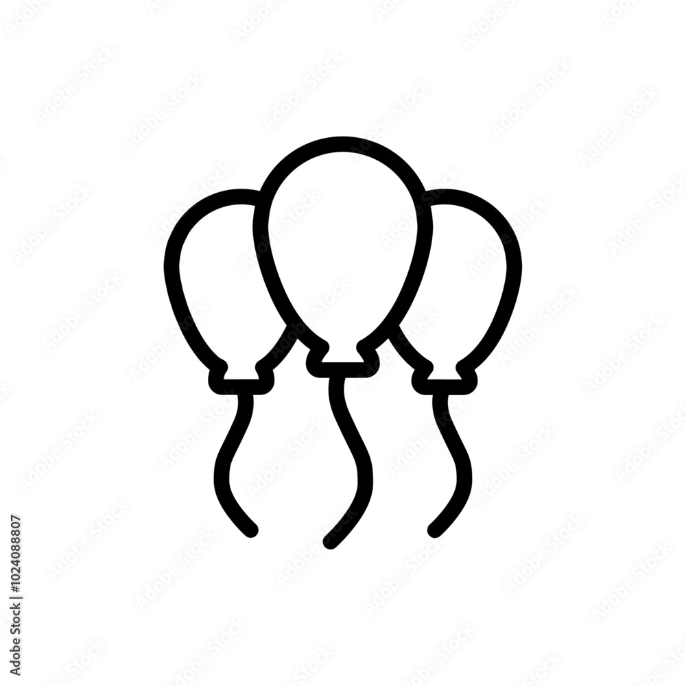 Poster balloon icon outline vector for web ui