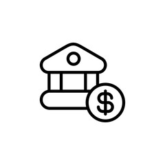 Bank icon Outline vector for web ui