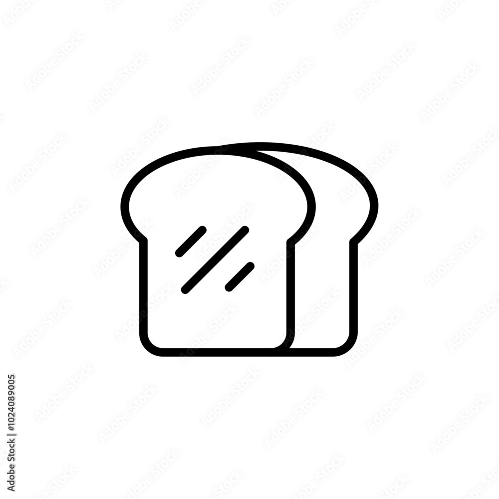 Aufkleber Bread slice icon Outline vector for web ui