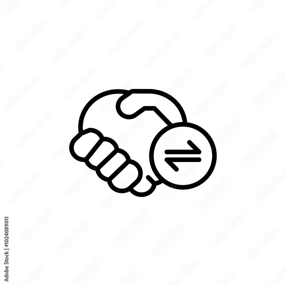 Poster business agreement handshake icon outline vector for web ui