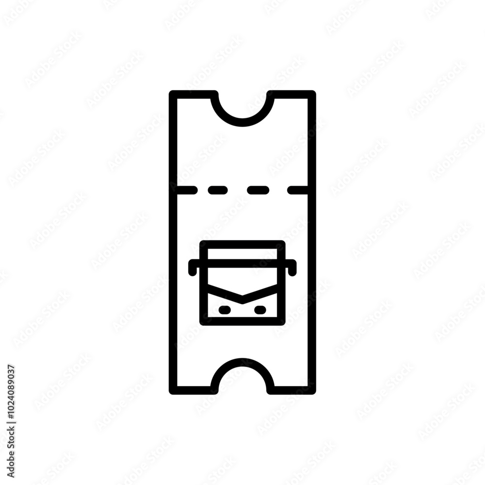 Poster Bus Ticket icon Outline vector for web ui