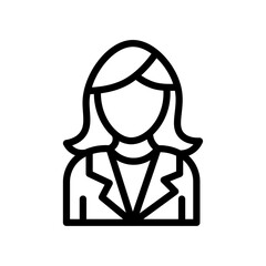 Business women icon Outline vector for web ui