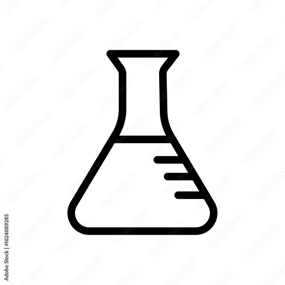 Aufkleber Chemical flask icon Outline vector for web ui