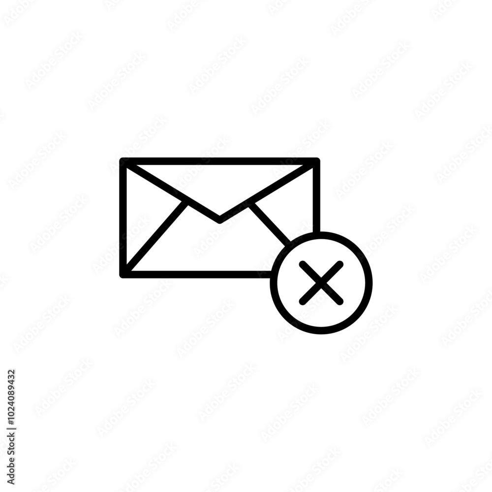 Aufkleber close mail icon Outline vector for web ui