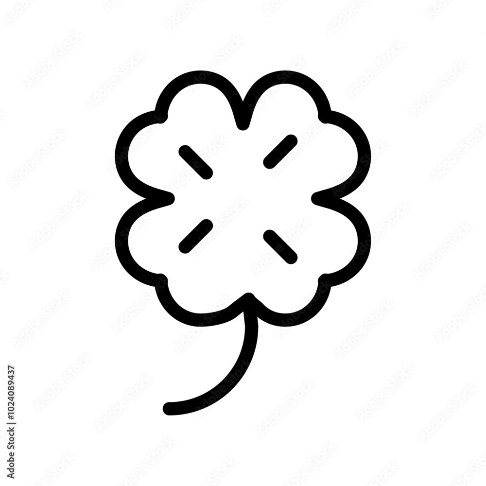 Poster Clover icon Outline vector for web ui