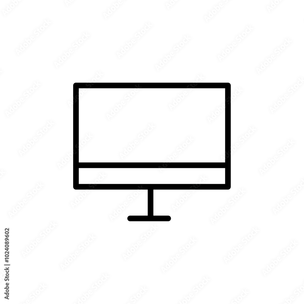 Aufkleber computer monitor icon outline vector for web ui