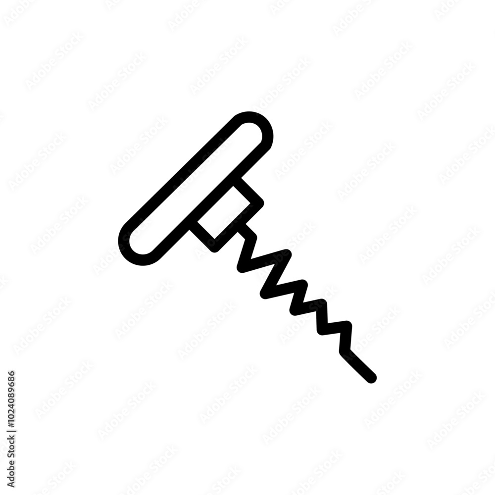Poster corkscrew opener icon outline vector for web ui