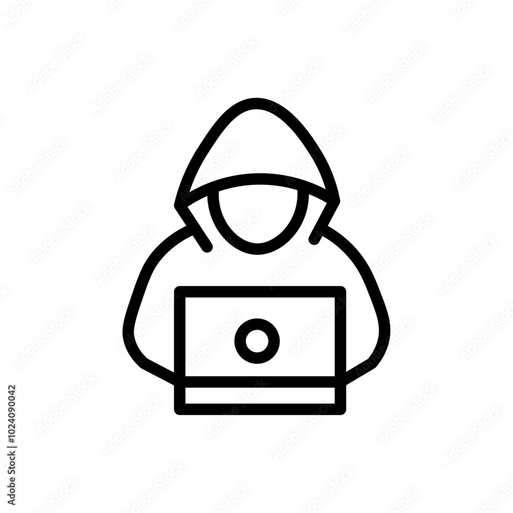 Poster cyber crime icon outline vector for web ui
