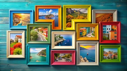 Obraz premium Creative Photo Frames in Flat Style for Modern Decor and Design Inspiration, Perfect for Home and Office Use