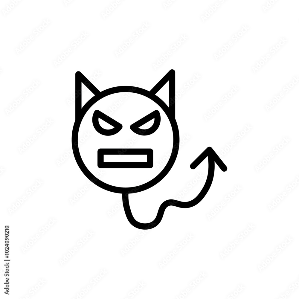 Poster Demon devil icon Outline vector for web ui
