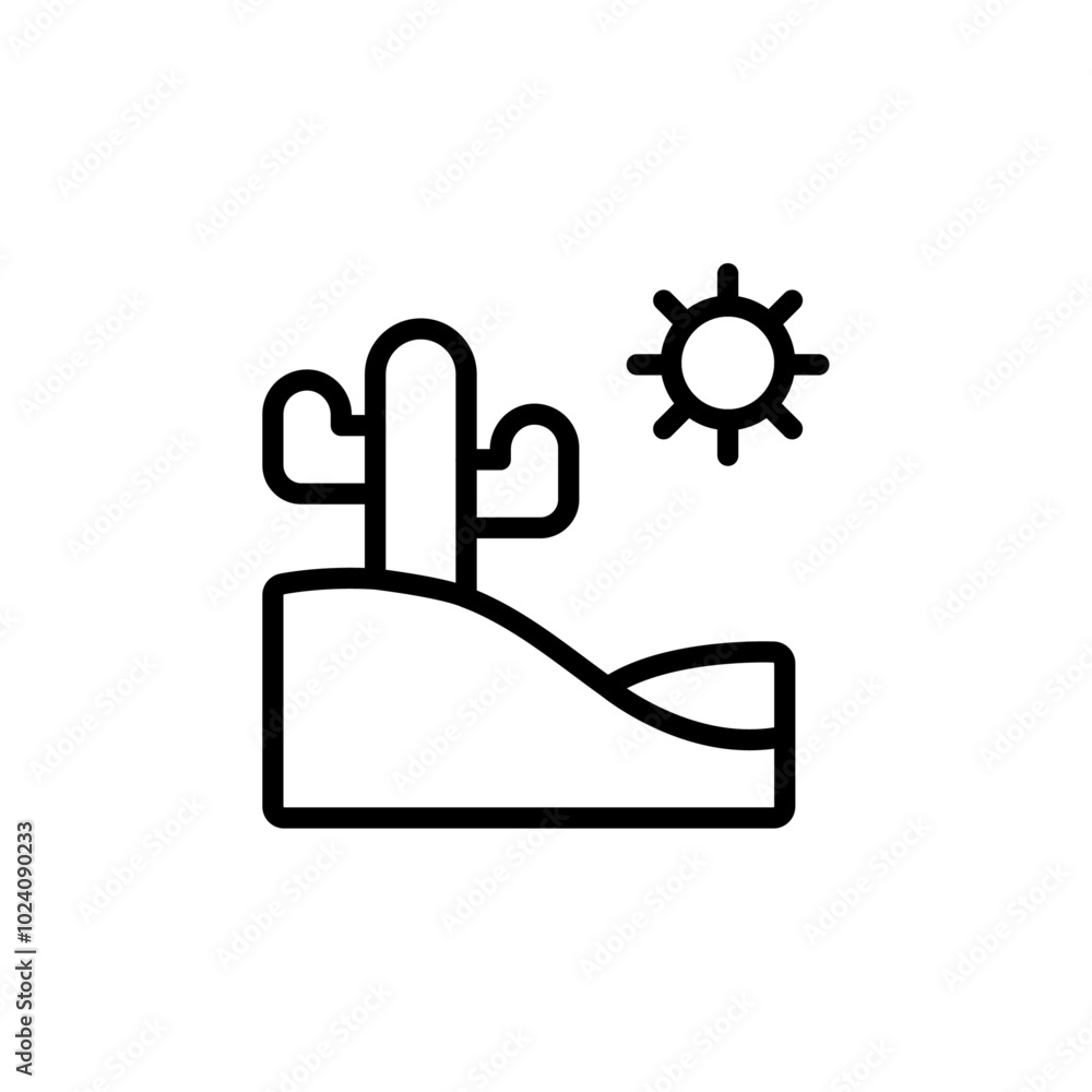 Poster Desert cactus icon Outline vector for web ui