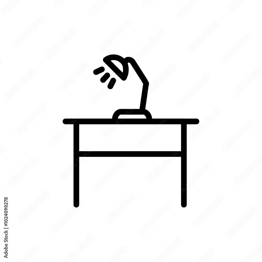 Poster Desk with lamp icon Outline vector for web ui