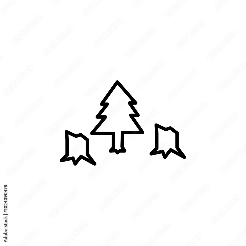Poster destruction of forests icon outline vector for web ui