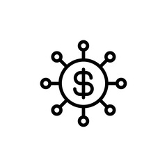 Diversified investment icon Outline vector for web ui