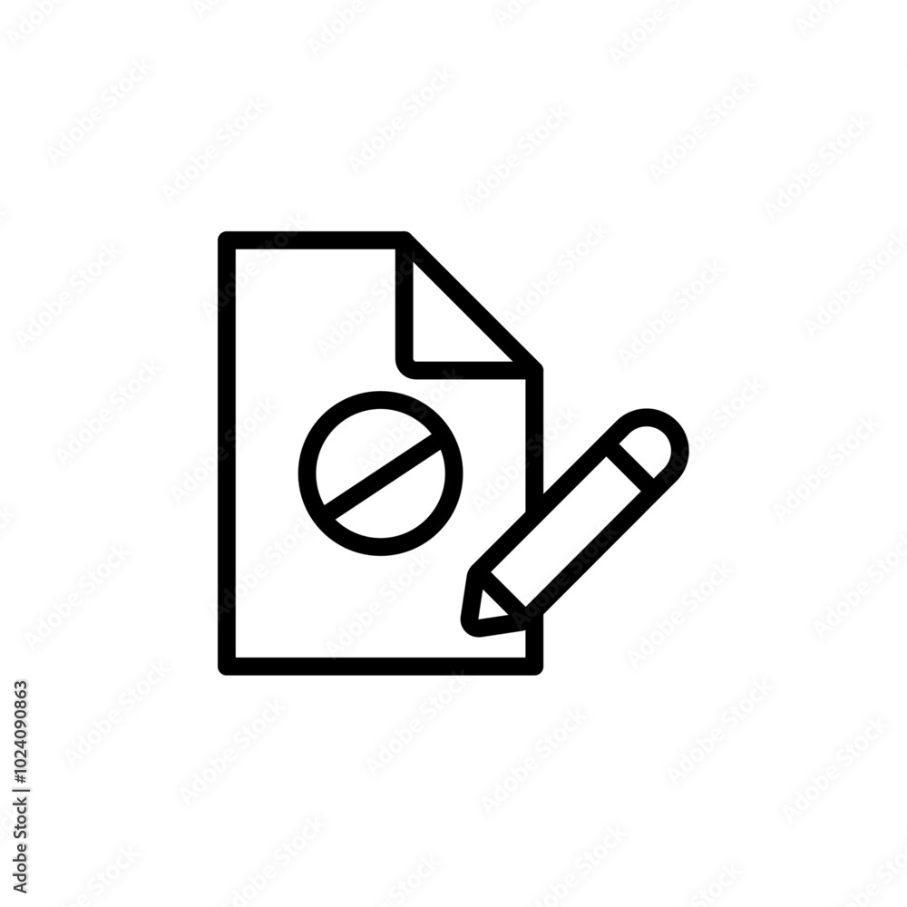 Aufkleber Document petition icon Outline vector for web ui