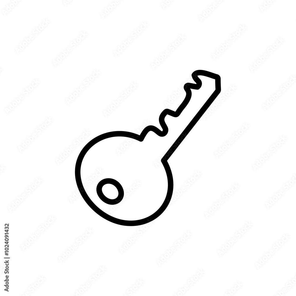 Aufkleber Door key icon Outline vector for web ui