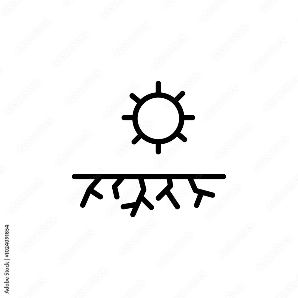 Poster Drought icon Outline vector for web ui