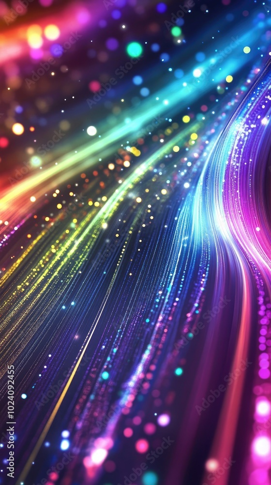 Poster colorful light trails creating a vibrant abstract pattern