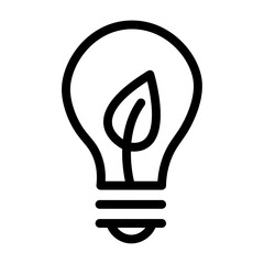 Eco light bulb icon Outline vector for web ui