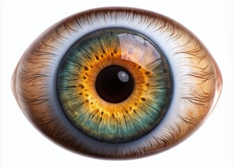 Detailed 3D Human Eye Illustration for Medical Use - Isolated Background and Candid Photography Style