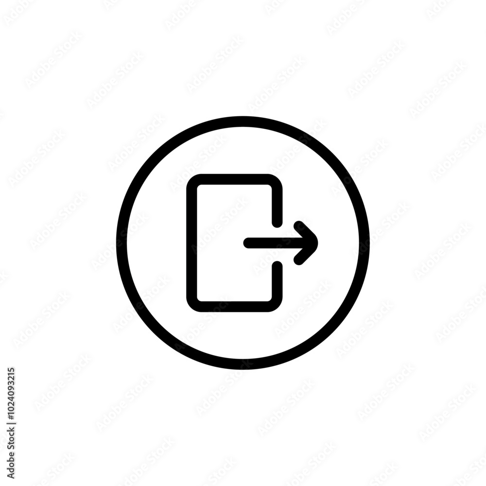 Aufkleber Exit icon Outline vector for web ui