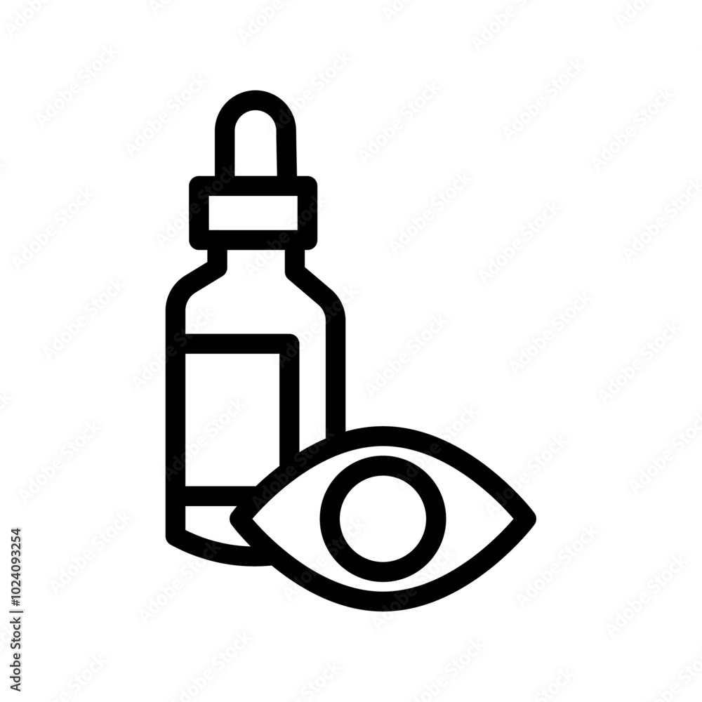 Aufkleber EYE DROP icon Outline vector for web ui