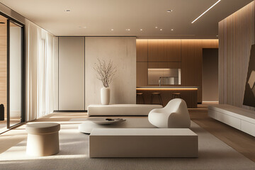 Fototapeta premium Modern interior design with minimal decor.