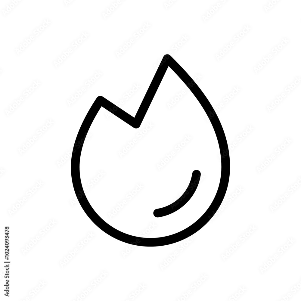 Aufkleber Fire flame icon Outline vector for web ui