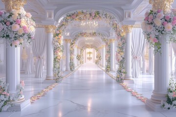 Obraz premium Spectacular wedding room space Illustration