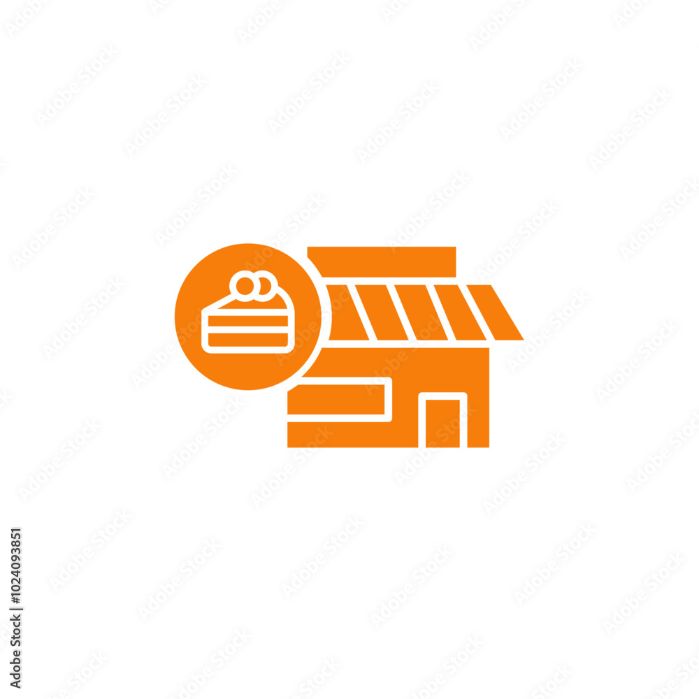 Poster fresh bakery pastry shop icon outline vector for web ui