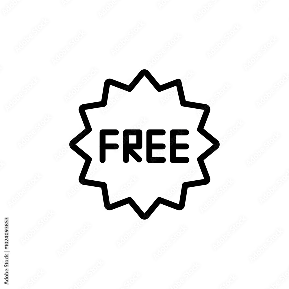 Poster Free label icon Outline vector for web ui