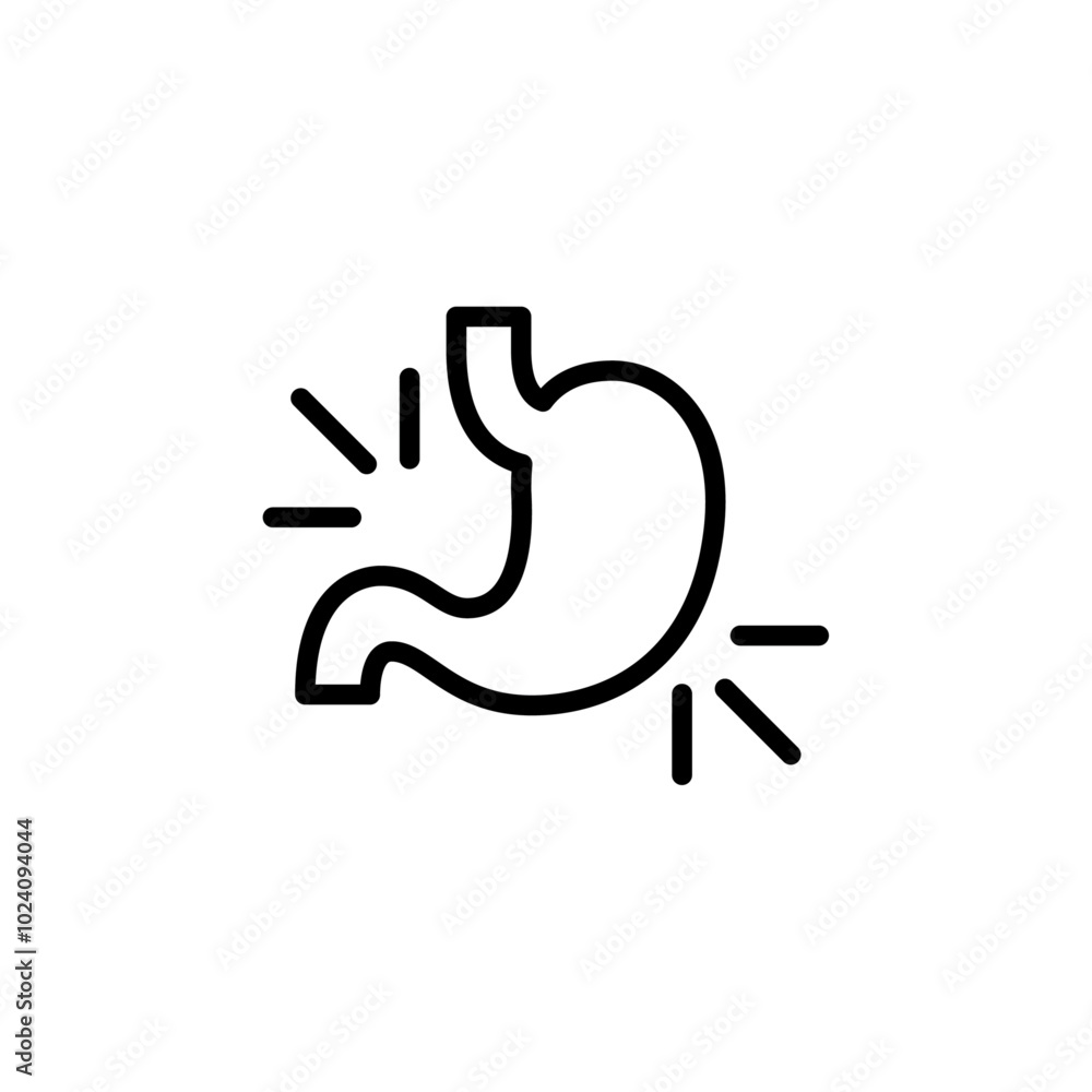 Aufkleber Gastritis icon Outline vector for web ui