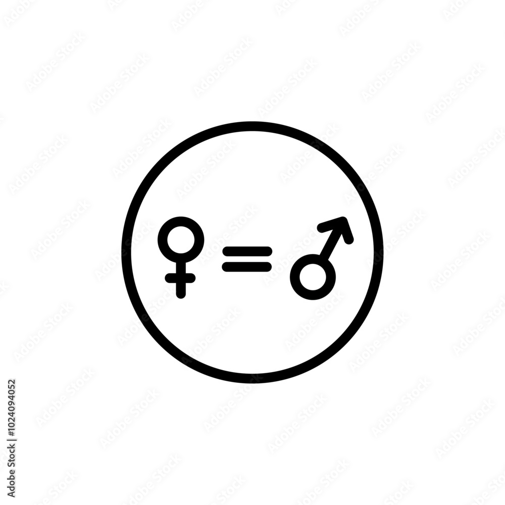 Poster Gender equality icon Outline vector for web ui