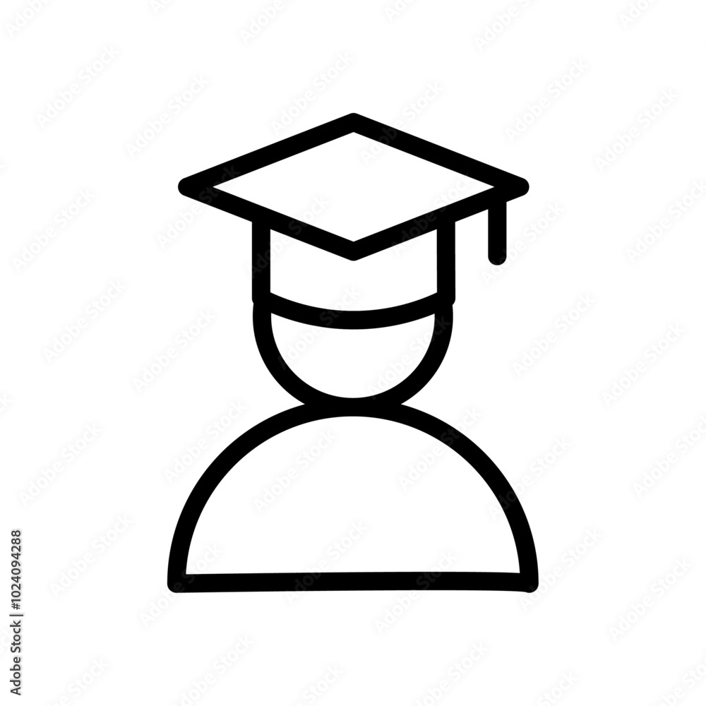 Aufkleber Graduated student icon Outline vector for web ui