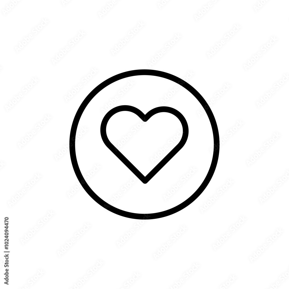 Poster Heart icon Outline vector for web ui