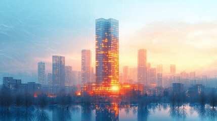 Fototapeta premium 高層マンションの建築予定イメージ