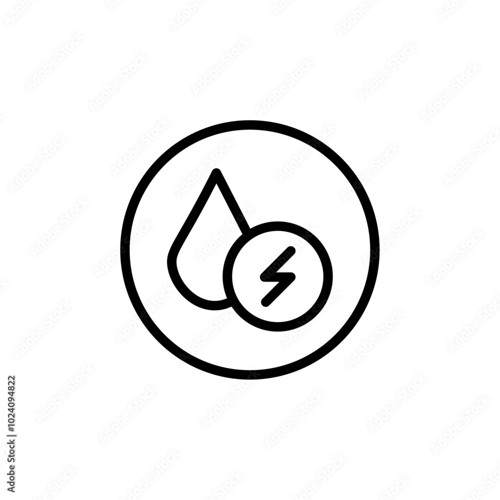 Aufkleber hydroelectric energy icon outline vector for web ui