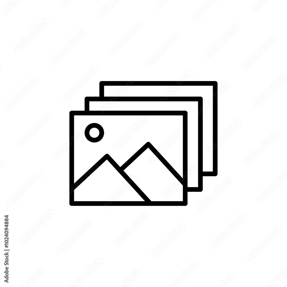 Poster image or photo icon Outline vector for web ui