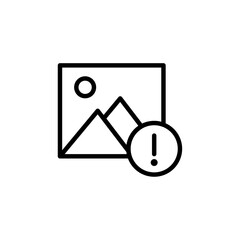 Image Error icon Outline vector for web ui