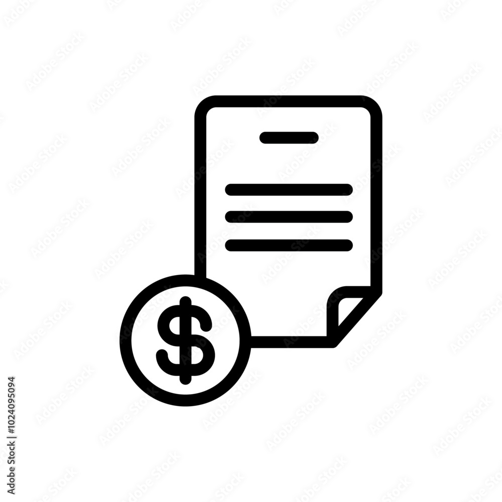 Aufkleber Invoice icon Outline vector for web ui