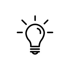 Led light bulb icon Outline vector for web ui