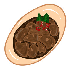 Fototapeta premium Indonesia Food Rendang Vector Illustration