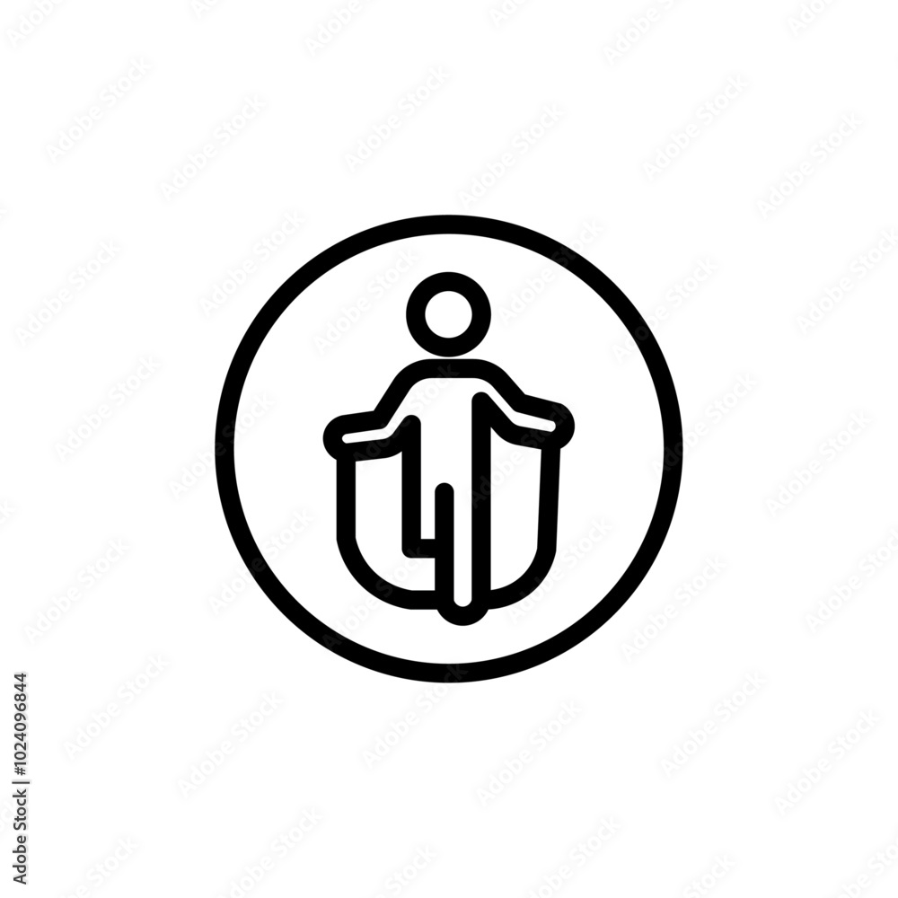 Aufkleber Man jumping with skipping rope icon Outline vector for web ui