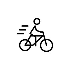 Man on bicycle icon Outline vector for web ui