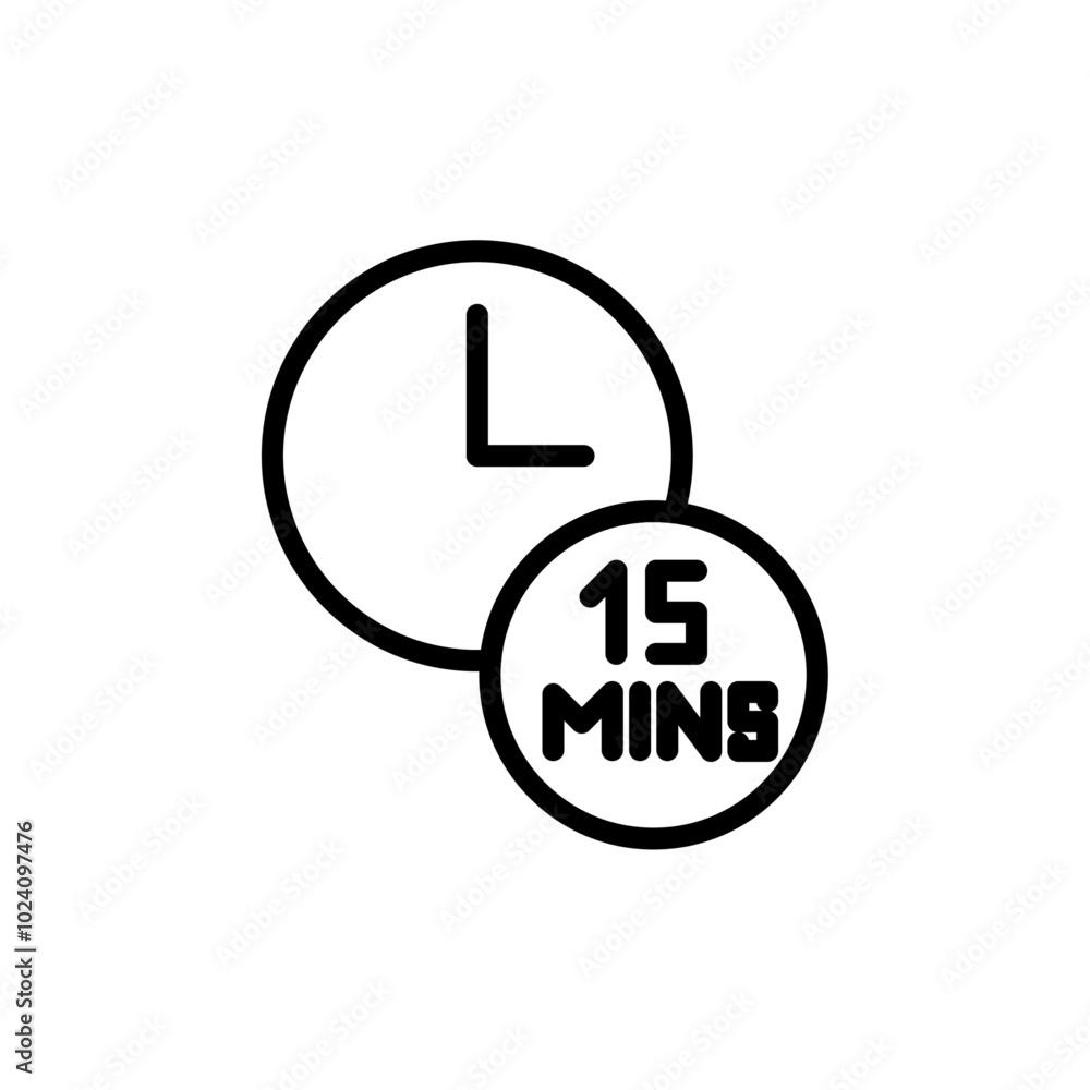 Poster Minute timer icon Outline vector for web ui