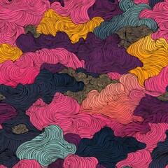 Fototapeta premium seamless pattern of swirling mists enveloping enchanted forests