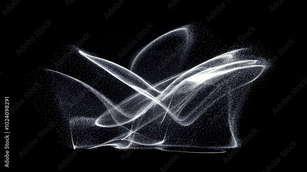 Wall mural abstract particle waves sparkling wavy lines