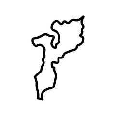 Mozambique map icon Outline vector for web ui
