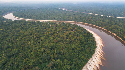 AERIAL PHOTOS OF THE NANAY RIVER IN THE PERUVIAN AMAZON, IGAPOS OR BLACK WATER RIVERS OF THE...
