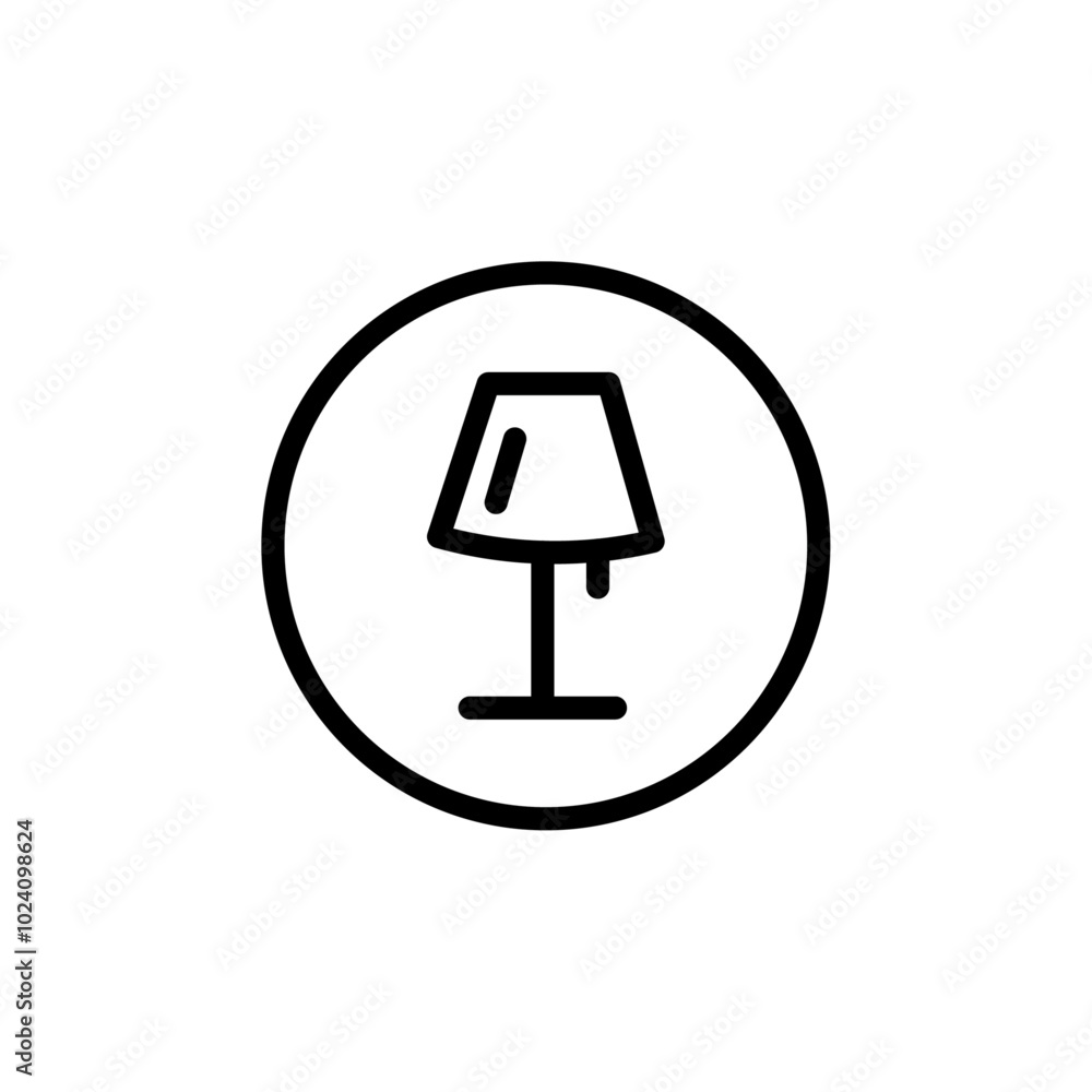Aufkleber night bedside lamp icon outline vector for web ui